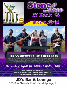 Stone Lace At JD's @ JD's Bar & Lounge
